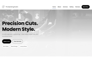 Modern barbershop landing page preview