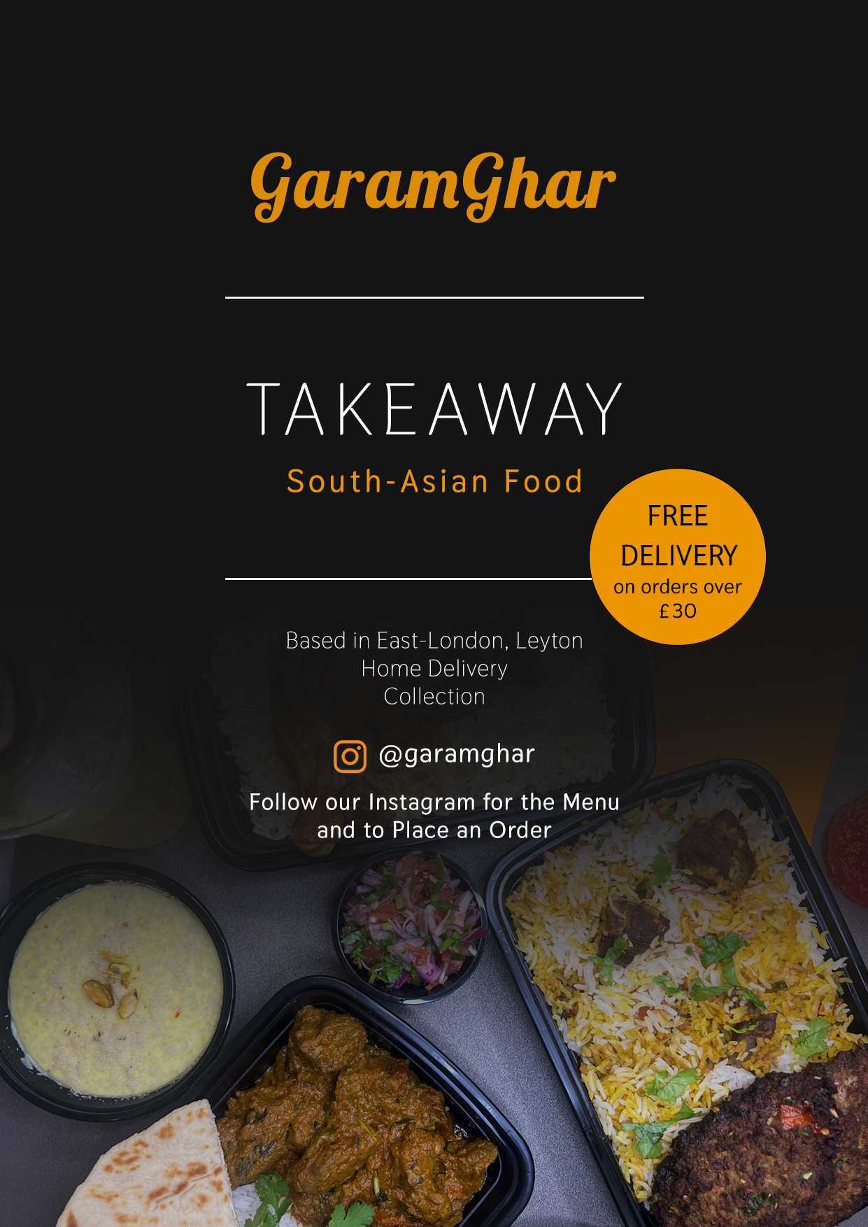 Restaurant trifold menu (inside panels)